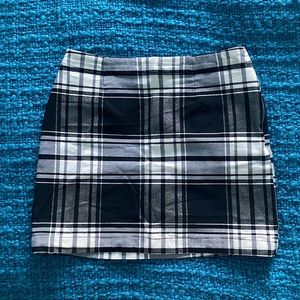 White and Black Checkered Skirt